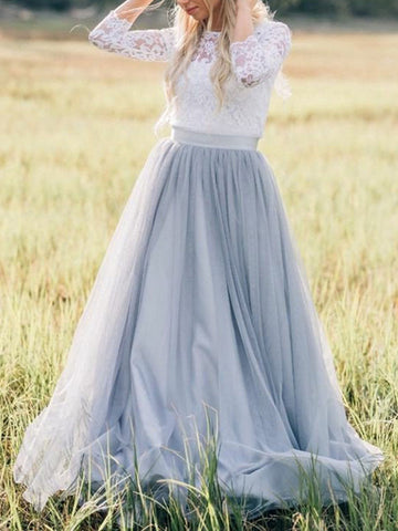 Woochic jupe longue demoiselle d'honneur bouffante tutu tulle élégant femme gris clair Gris clair S
